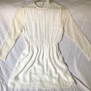 Forever 21 Short Cream Sheer Dress